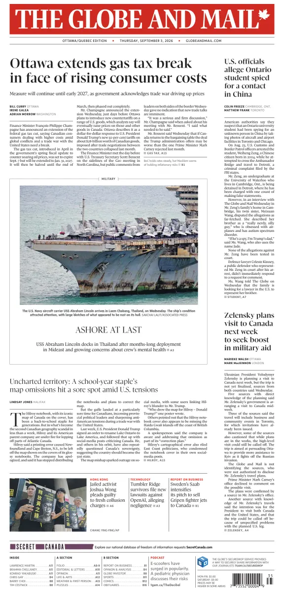Cover of The Globe and Mail (Ottawa/Quebec Edition)