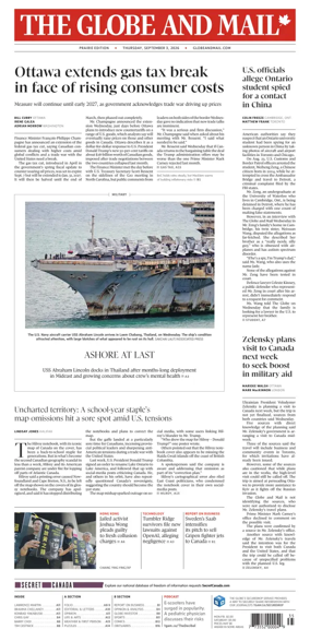 Cover of The Globe and Mail (Prairie Edition)
