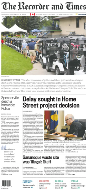 Cover of The Recorder & Times (Brockville)