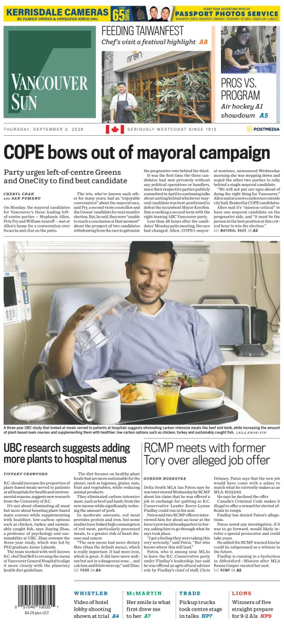 Cover of Vancouver Sun