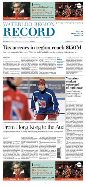 Cover of Waterloo Region Record