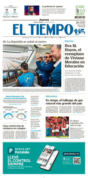 Cover of El Tiempo (Bogota)