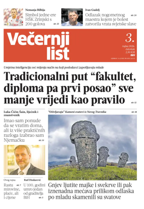 Cover of Vecernji list BiH