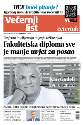 Cover of Vecernji list - Zagreb