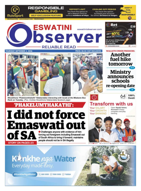 Cover of Eswatini Observer