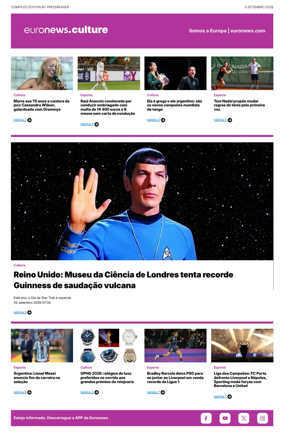 Cover of Euronews Culture and Sport (Portuguese)