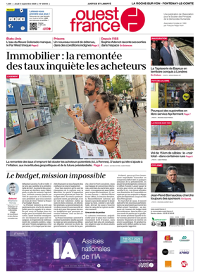 Cover of Ouest France (La Roche-sur-Yon - Fontenay-le-Comte)