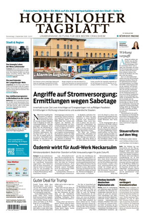 Cover of Hohenloher Tagblatt