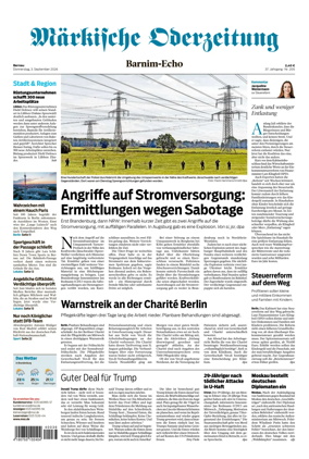 Cover of Markische Oderzeitung Bernau