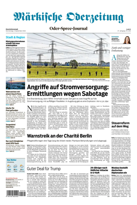 Cover of Markische Oderzeitung Eisenhuttenstadt