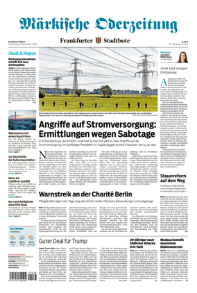 Cover of Markische Oderzeitung Frankfurt (Oder)