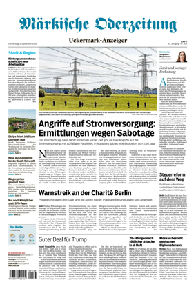 Cover of Markische Oderzeitung Uckermarkanzeiger
