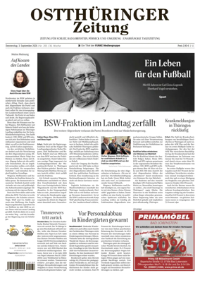 Cover of Ostthuringer Zeitung (Posneck)