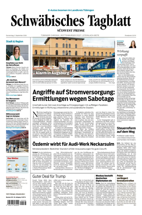 Cover of Schwabisches Tagblatt - Tubinger Chronik