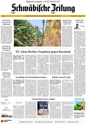 Cover of Schwabische Zeitung (Bad Saulgau)