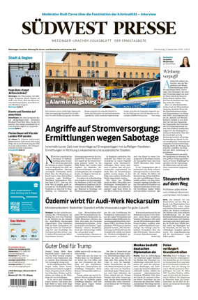 Cover of Sudwest Presse - Metzinger Uracher Volksblatt - Der Ermstalbote