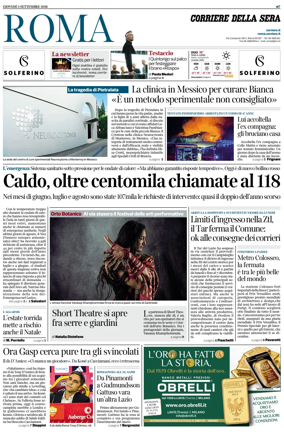 Cover of Corriere della Sera (Roma)