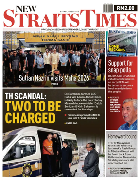 Cover of New Straits Times