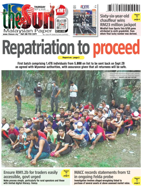Cover of The Sun (Malaysia)