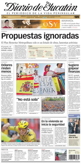 Cover of Diario de Yucatan