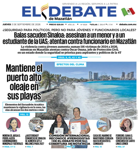 Cover of El Debate de Mazatlan