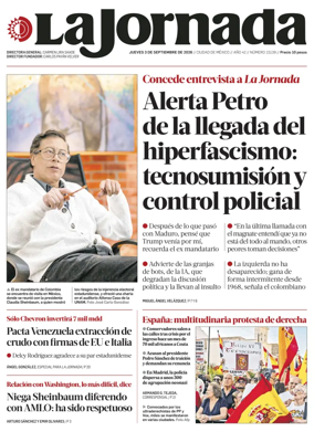 Cover of La Jornada