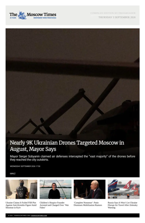 Cover of The Moscow Times - English