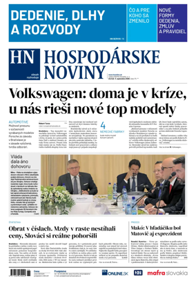 Cover of Hospodarske noviny