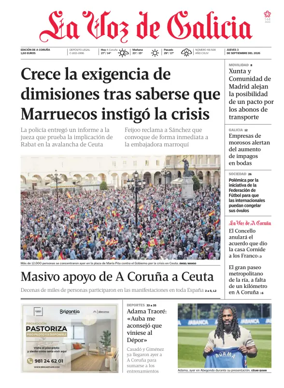 Cover of La Voz de Galicia (A Coruna)