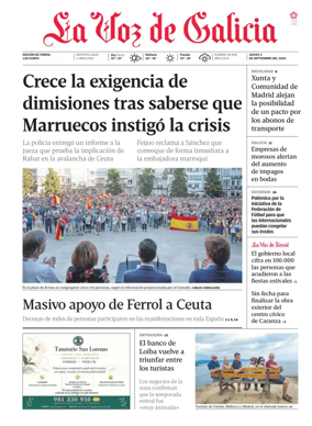 Cover of La Voz de Galicia (Ferrol)
