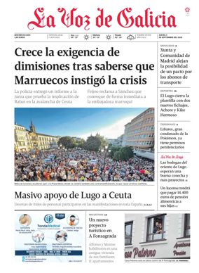 Cover of La Voz de Galicia (Lugo)