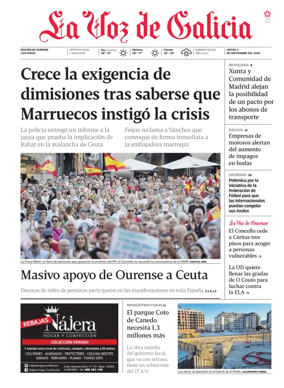 Cover of La Voz de Galicia (Ourense)