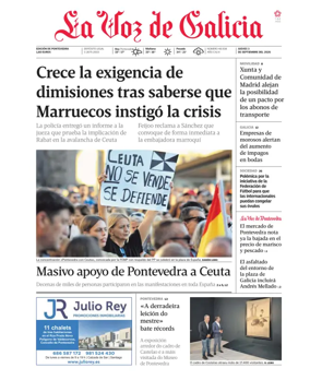 Cover of La Voz de Galicia (Pontevedra)