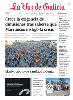 Cover of La Voz de Galicia (Santiago)