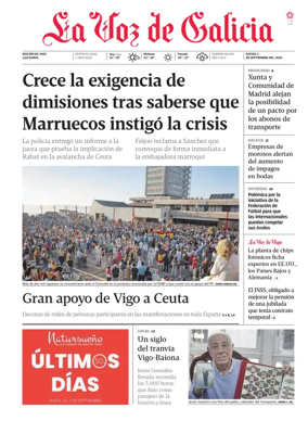 Cover of La Voz de Galicia (Vigo)