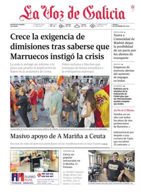 Cover of La Voz de Galicia (Viveiro)