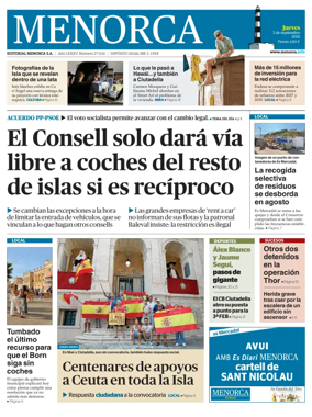 Cover of Menorca Diario Insular