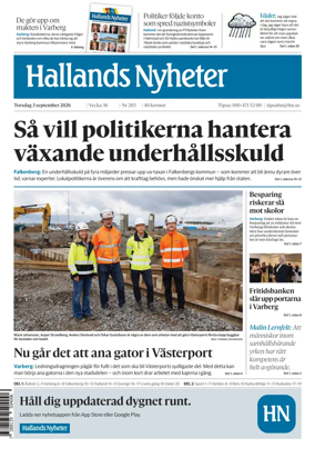 Cover of Hallands Nyheter
