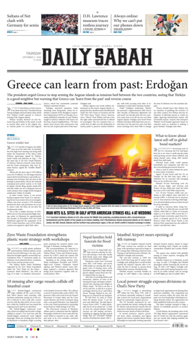 Cover of Daily Sabah (Turkey)
