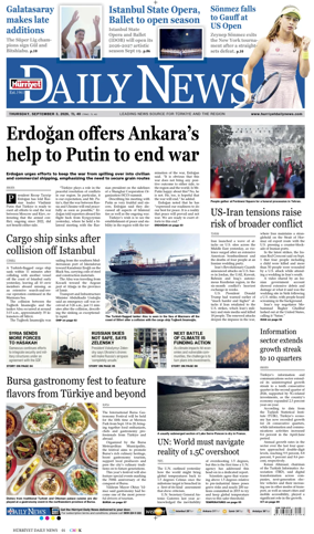Cover of Hurriyet Daily News & Economic Review