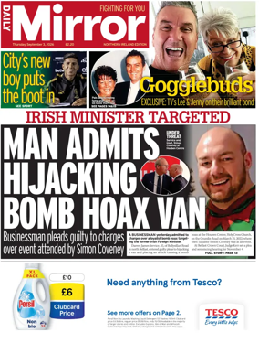 Cover of Daily Mirror (Northern Ireland)