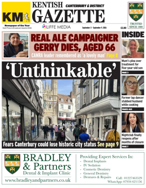 Cover of Kentish Gazette Canterbury & District