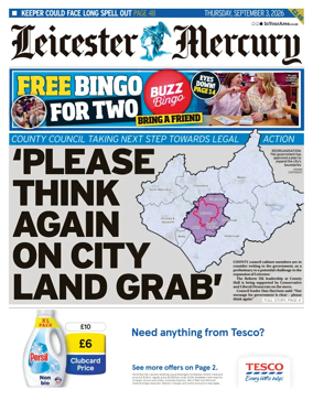 Cover of Leicester Mercury