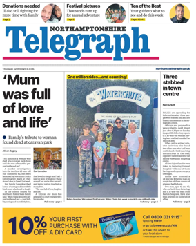 Cover of Northants Evening Telegraph
