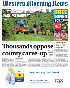 Cover of Western Morning News