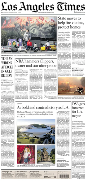 Cover of Los Angeles Times