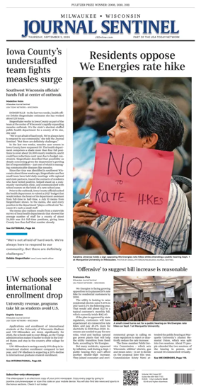Cover of Milwaukee Journal Sentinel