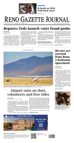 Cover of Reno Gazette Journal