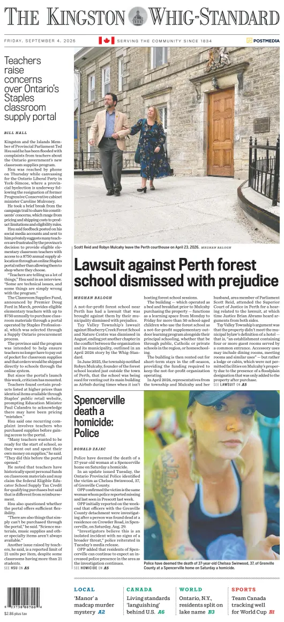 Cover of Kingston Whig-Standard