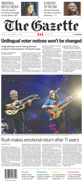 Cover of Montreal Gazette